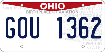 OH license plate GOU1362