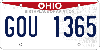 OH license plate GOU1365