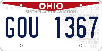 OH license plate GOU1367