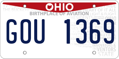 OH license plate GOU1369