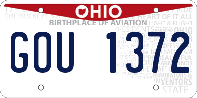 OH license plate GOU1372