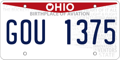 OH license plate GOU1375