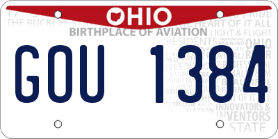 OH license plate GOU1384