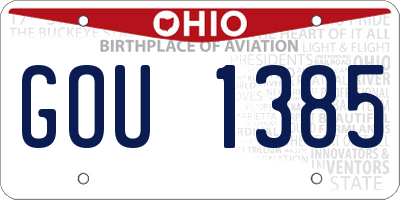 OH license plate GOU1385
