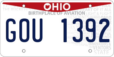 OH license plate GOU1392