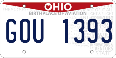 OH license plate GOU1393