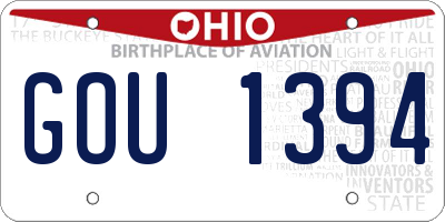 OH license plate GOU1394