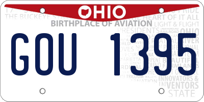 OH license plate GOU1395