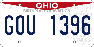 OH license plate GOU1396