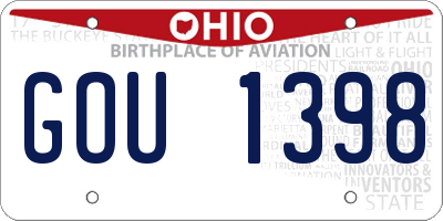 OH license plate GOU1398