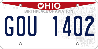 OH license plate GOU1402