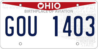 OH license plate GOU1403