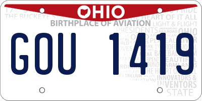 OH license plate GOU1419