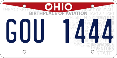 OH license plate GOU1444