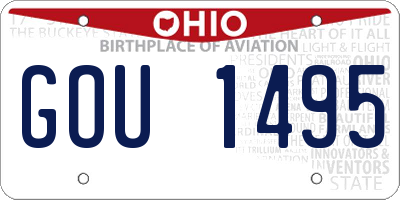 OH license plate GOU1495