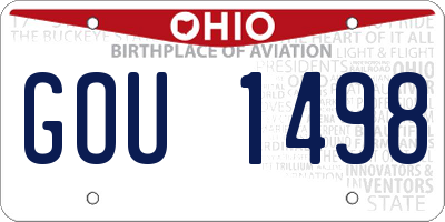 OH license plate GOU1498