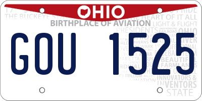 OH license plate GOU1525