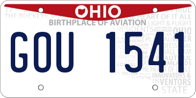 OH license plate GOU1541