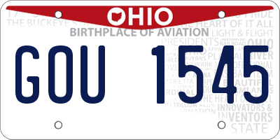 OH license plate GOU1545