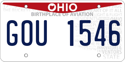 OH license plate GOU1546