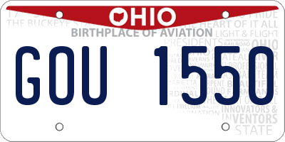 OH license plate GOU1550