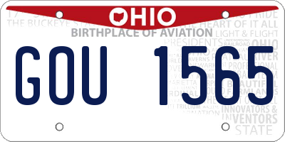 OH license plate GOU1565