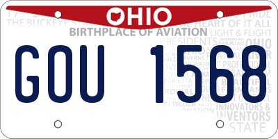 OH license plate GOU1568