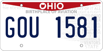 OH license plate GOU1581