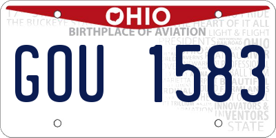 OH license plate GOU1583