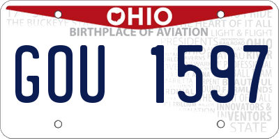 OH license plate GOU1597
