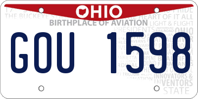 OH license plate GOU1598