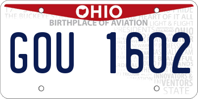 OH license plate GOU1602