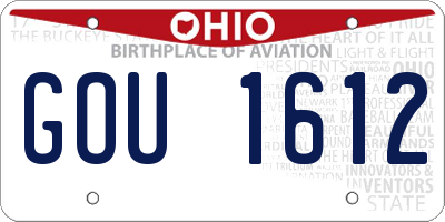 OH license plate GOU1612