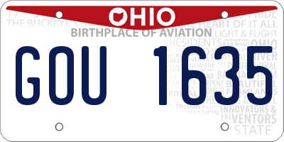 OH license plate GOU1635