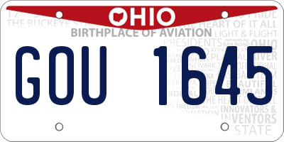 OH license plate GOU1645
