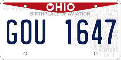 OH license plate GOU1647