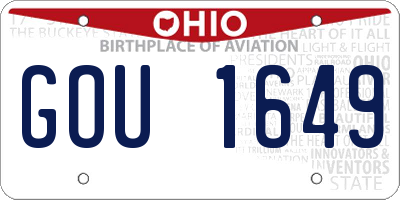 OH license plate GOU1649