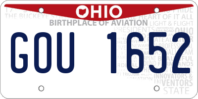 OH license plate GOU1652