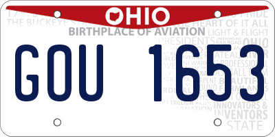 OH license plate GOU1653