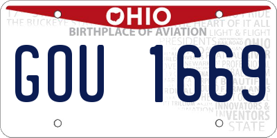 OH license plate GOU1669