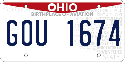 OH license plate GOU1674
