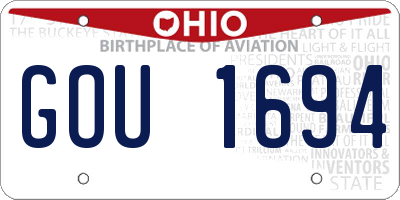 OH license plate GOU1694