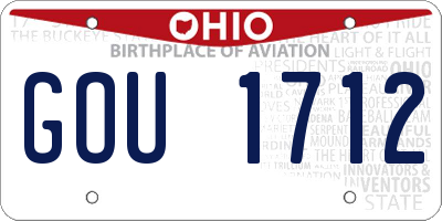 OH license plate GOU1712