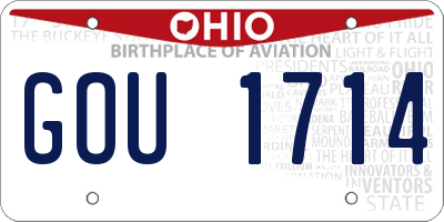 OH license plate GOU1714