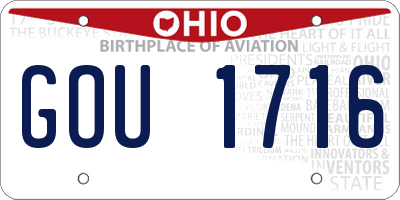 OH license plate GOU1716