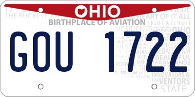 OH license plate GOU1722