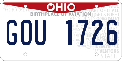 OH license plate GOU1726