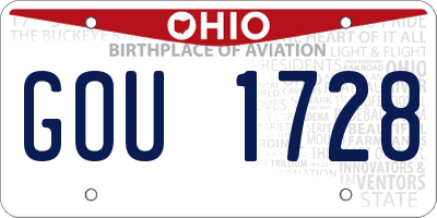 OH license plate GOU1728