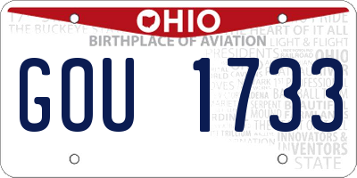 OH license plate GOU1733