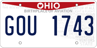 OH license plate GOU1743